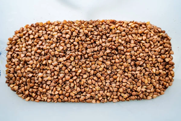荞麦谷特写镜头 荞麦在谷粒中摸索 高质量的照片 — 图库照片