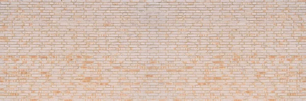 Panoramique Mur Briques Vieilles Briques Vives Partiellement Décoloré Orange — Photo