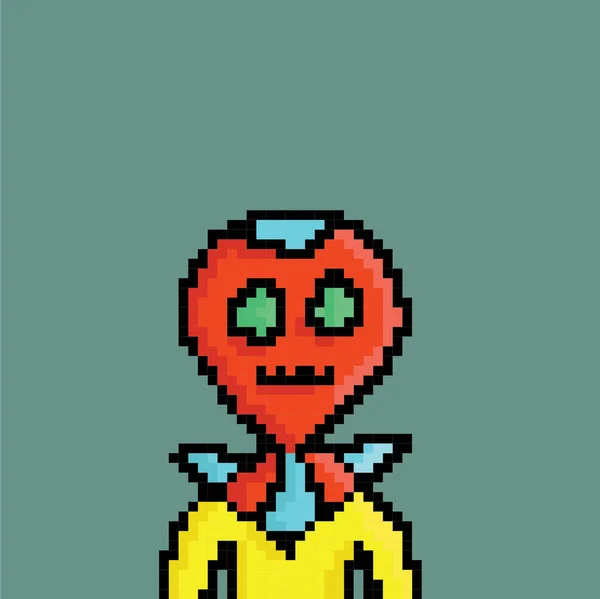 Pixel Χαρακτήρα Αλλοδαπός Για Παιχνίδια Και Ιστοσελίδες — Φωτογραφία Αρχείου