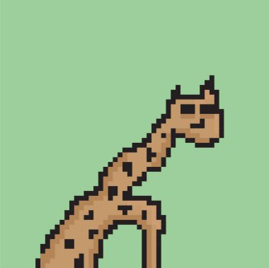 piksel zürafa çizgi film hayvan tasarımı