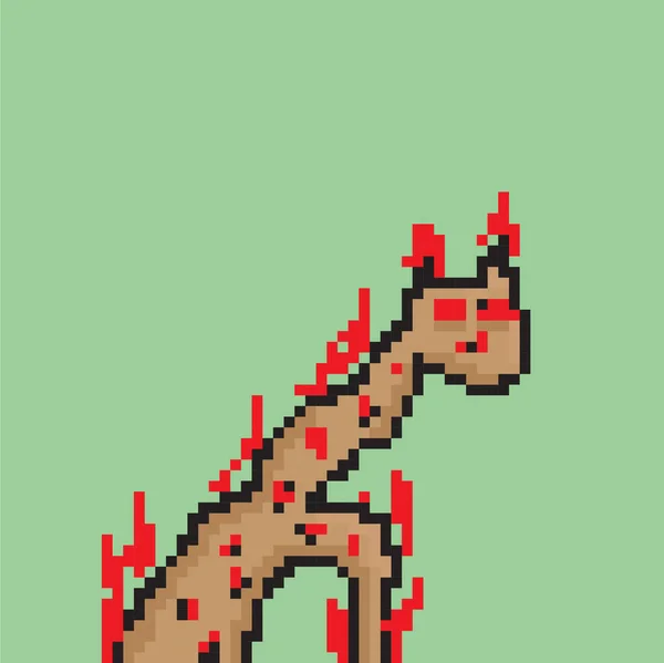 Pixel Giraffa Disegno Animale Del Fumetto — Foto Stock