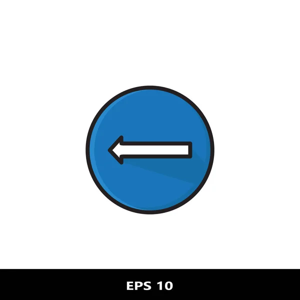 Повернуть Влево Знак Дорожного Знака Вектор Современный Дизайн Плоский Стиль — стоковое фото