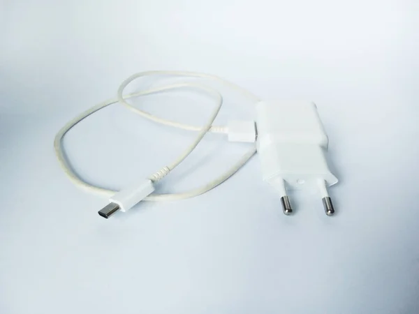 Smartphone Charger Path Isolated White — Stock Photo, Image