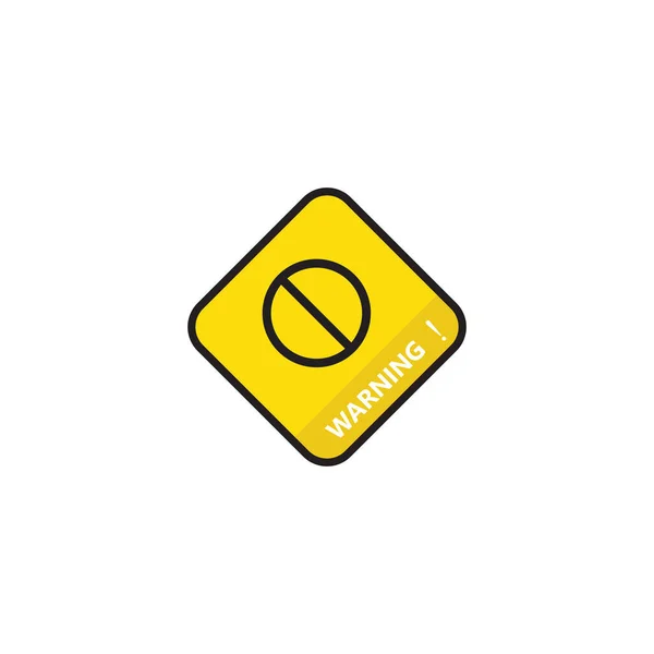 黄色警告阻塞向量图标 — 图库照片