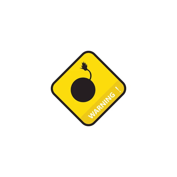 Yellow Warning Bomb Icon Vector Illustration Flat Design Style Vector — Stock Photo, Image