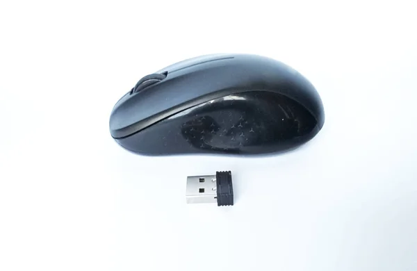 Mouse Computador Sem Fio Isolado Fundo Branco — Fotografia de Stock