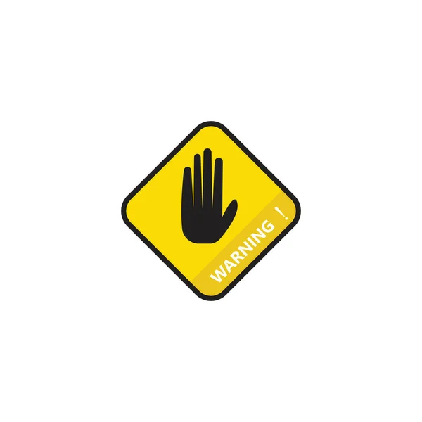 Yellow Warning Line Finger Icon — стоковое фото