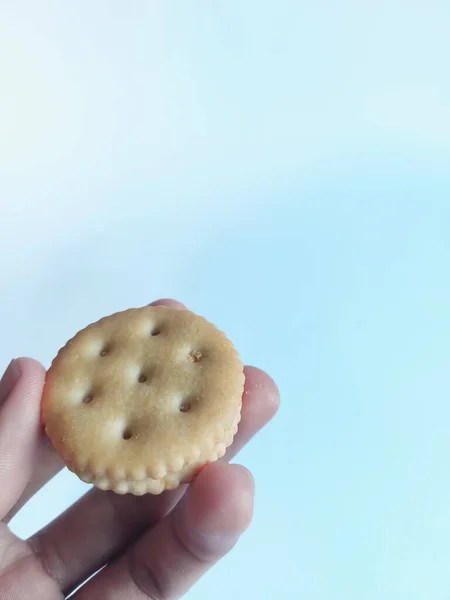 Biscuits Savoureux Isolés Fond Blanc — Photo