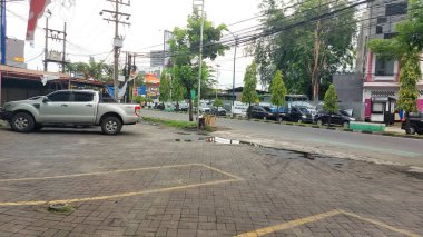 condition in the morning vehicle on the road, background.