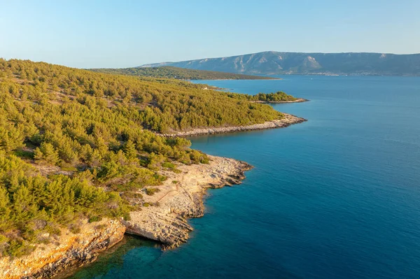 Vista Aérea Isla Hvar Mar Adriático Croacia —  Fotos de Stock