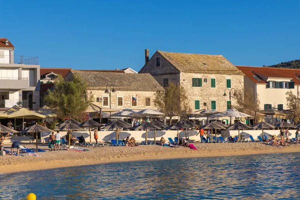 Der Strand Primosten Stadt Der Küste Der Adria Kroatien — Stockfoto