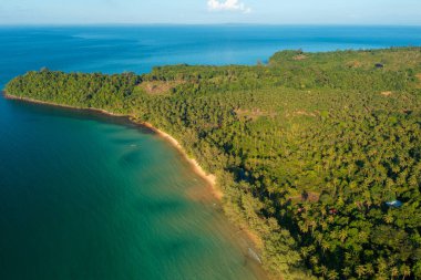 Aerial view of the Lonely beach in Koh Rong Island, Cambodia 