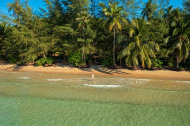 Aerial view of the Lonely beach in Koh Rong Island, Cambodia 