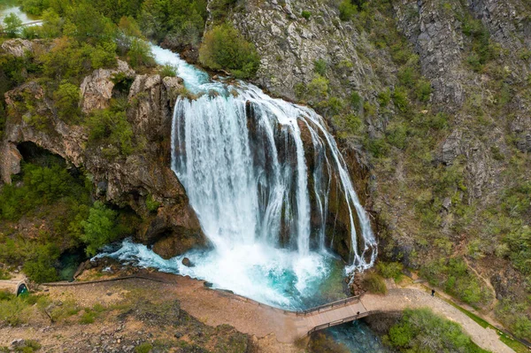 Luftaufnahme Des Krcic Wasserfalls Knin Kroatien — Stockfoto