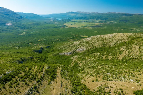 Widok Lotu Ptaka Górę Dinara Chorwacji — Zdjęcie stockowe