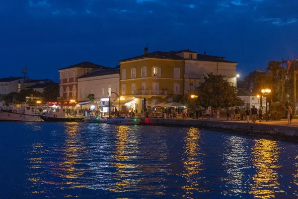 Noite Beira Mar Cidade Porec Istra Croácia — Fotografia de Stock