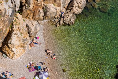 The beach in Vrbnik town on Krk Island, Croatia
