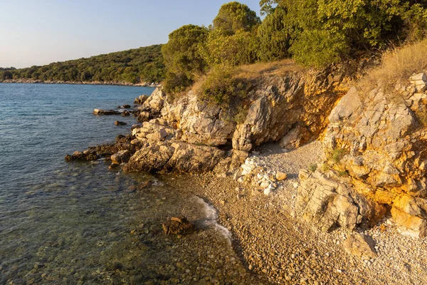 Lone Pebble Beach Adriatic Sea Croatia — Fotografia de Stock