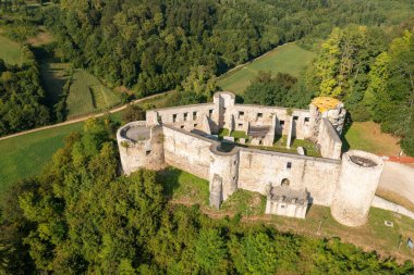 Aerial view of Novigrad na Dobri fort in Croatia