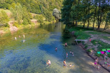 Aerial view of the Dobra River in Croatia