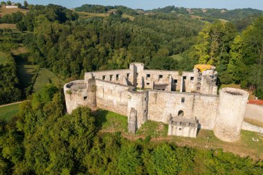 Aerial view of Novigrad na Dobri fort in Croatia
