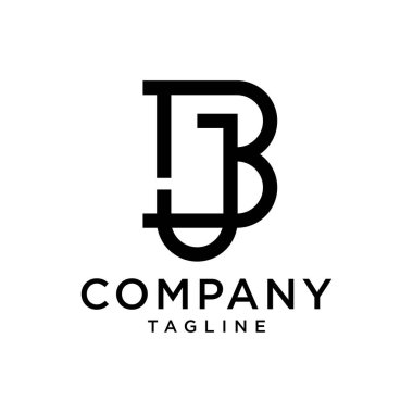 JB, BJ harfi Logo Tasarım Şablonu Vektörü