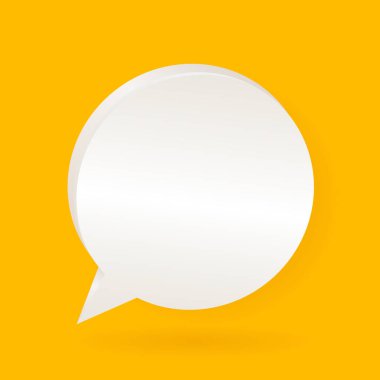 3D sarı konuşma balonu sohbet simgesi poster ve etiket konsepti Banner