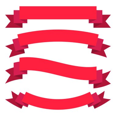 Kurdele elementleri ayarladı. Yıldız patlaması etiketi. Eski model. Modern basit kurdele koleksiyonu. Vektör illüstrasyonu.