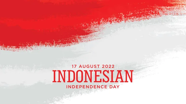 Indonesia Día Independencia Con Diseño Fondo Grunge Rojo Texto Indonesio — Vector de stock
