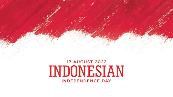 Indonesien Självständighetsdag Med Röd Grunge Bakgrund Design Indonesisk Text Medel — Stock vektor