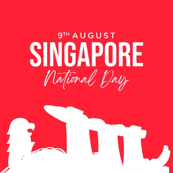 Vektor Illustration Augusti Singapores Självständighetsdag Singapores Nationaldag Firande Republik Grafik — Stock vektor