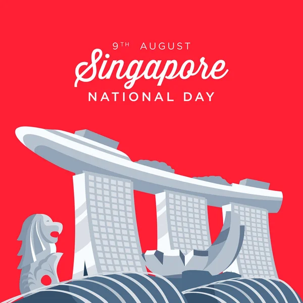 싱가포르 기념일 싱가포르의 기념일이다 공화국 기념행사 요소에 — 스톡 벡터