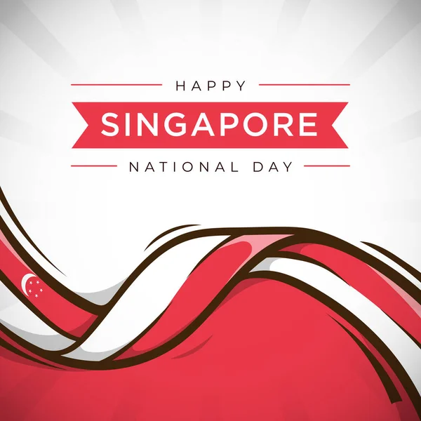 Illustrazione Vettoriale Agosto Giorno Dell Indipendenza Singapore Città Stato Singapore — Vettoriale Stock