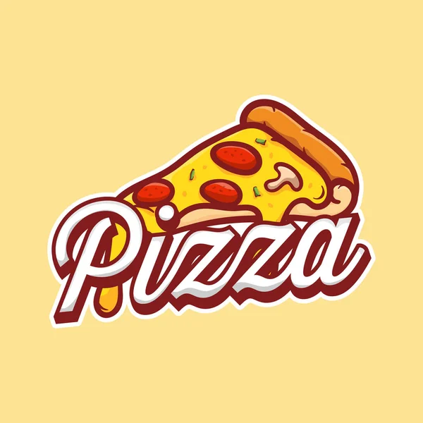 Logo Kawiarni Pizza Ikona Pizzy Ilustracja Wektor Graficzny Emblemat Pizza — Wektor stockowy