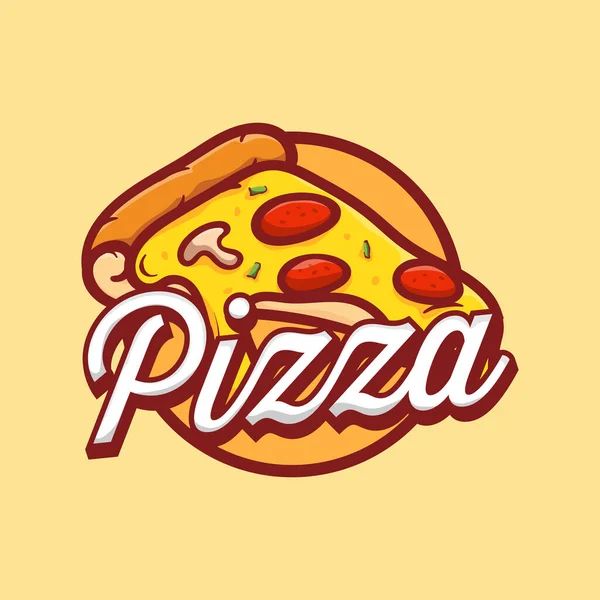 Pizza Cafe Logo Pizza Icon Illustration Vector Graphic Emblem Pizza — 스톡 벡터
