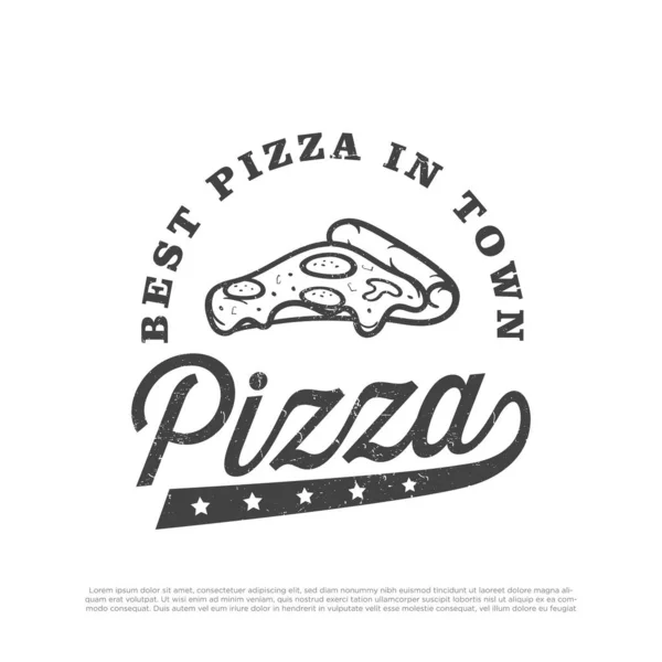 Hand Drawn Pizza Logo Concept Simple Minimalist Pizza Logo Your — стоковый вектор