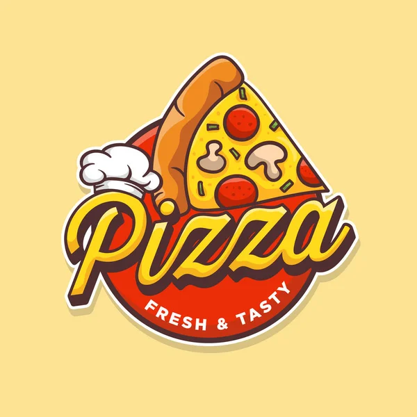 Pizza Cafe Logo Pizza Icon Illustration Vector Graphic Emblem Pizza — 图库矢量图片