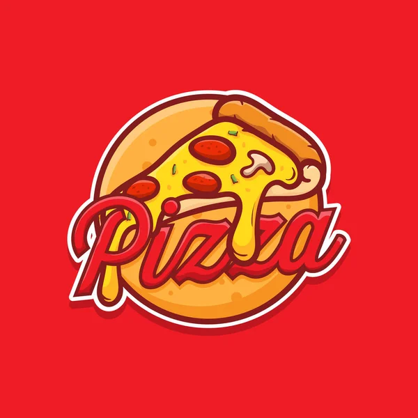 Pizza Cafe Logo Pizza Icon Illustration Vector Graphic Emblem Pizza — 图库矢量图片