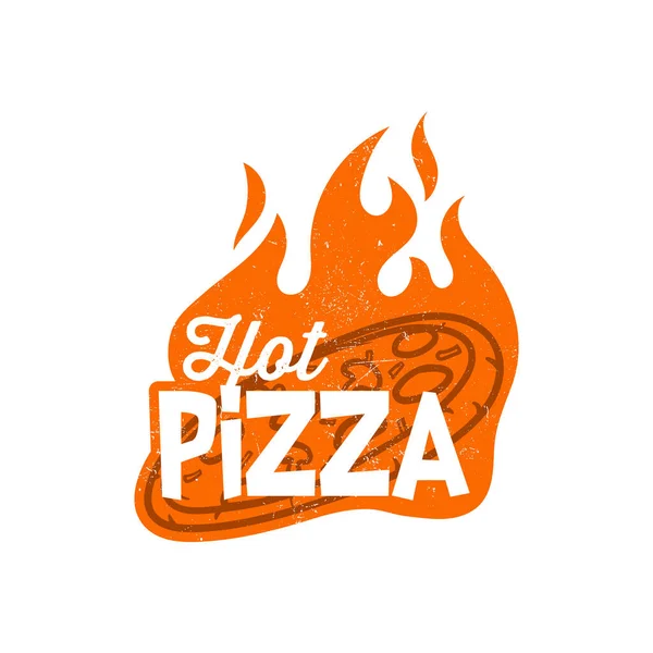 Hot Pizza Logo Fire Illustration Vector Graphic Perfect Reastaurant Junk — Vector de stock