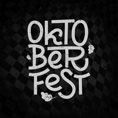 Oktoberfest el yazısı yazı tahtası, selamlama, davetiye posteri ve kart başlığı. Bira festivali Almanya 'da Ekim ayında kutlandı. Bavyera 'daki büyük halk şenlikleri.