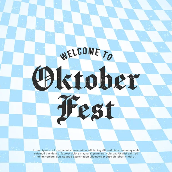 Willkommen Zum Oktoberfest Vektor Plakat Illustration Mit Pinselschrift Typografie Und — Stockvektor