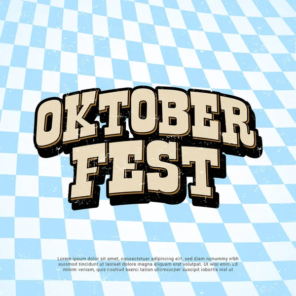 Wilkommen Zum Oktoberfest 포스터입니다 글자와 파란색 무늬를 바이에른 축제를 Festive — 스톡 벡터