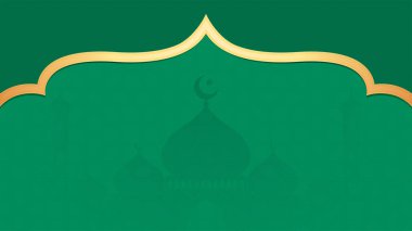 İslami Arap Yeşil Lüks Arkaplan Geometrik desenli ve Güzel Süslü