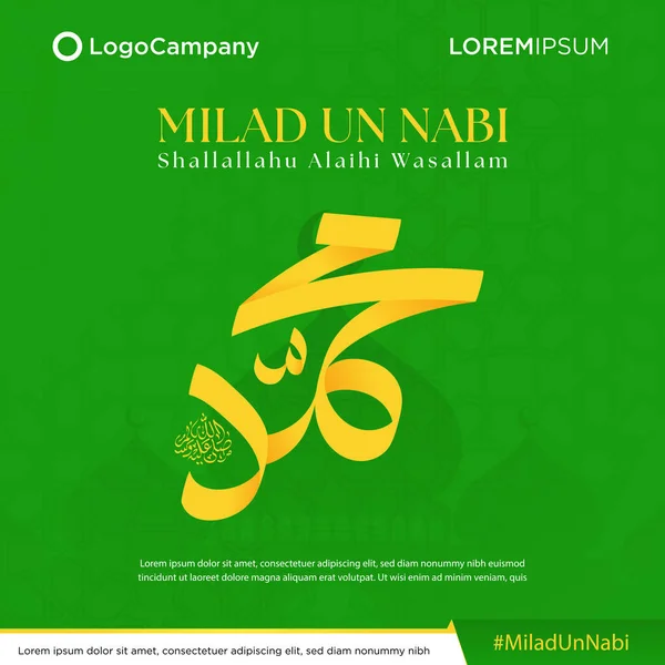 Felice Maulid Nabi Muhammad Mawlid Nabi Muhammad Mawlid Profeta Muhammad — Vettoriale Stock