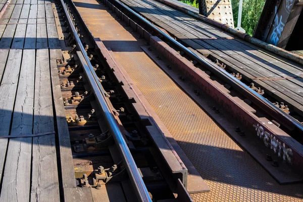 Connecting Rails Viaduct Tracks — Stok fotoğraf