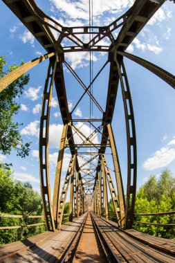 Railway viaduct in the UWA wide-angle lens on a sunny day. 
