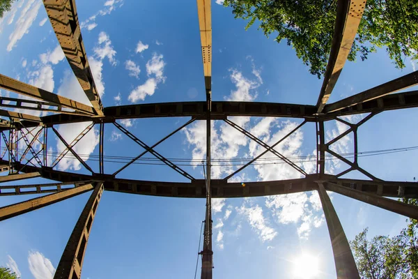 Railway Viaduct Uwa Wide Angle Lens Sunny Day — Stockfoto