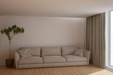 Modern iç tasarım. 3d illüstrasyon