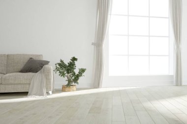 Modern iç tasarım. 3d illüstrasyon