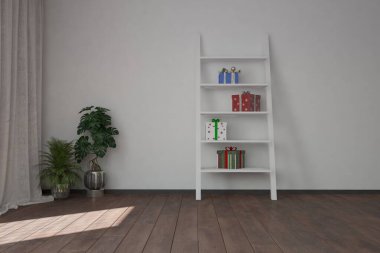 Modern iç tasarım. 3d illüstrasyon